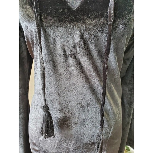 Ingear Resort Black Velvet Polyester V-Neck Long Sleeve Knee Length Dress S/M - Picture 14 of 15